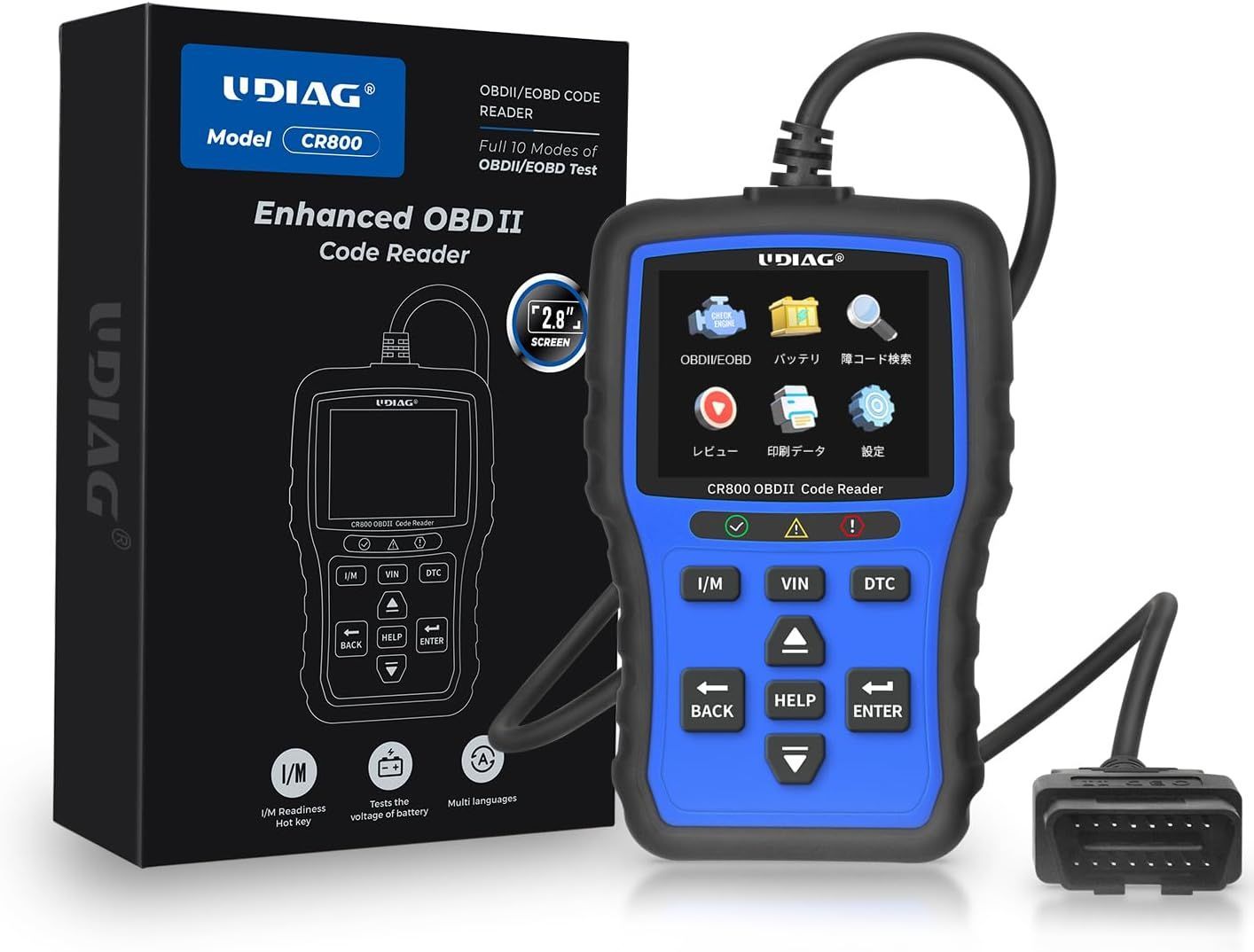 OBD2スキャナー 診断機 日本語 obd2 故障診断機 エンジンチェックランプ