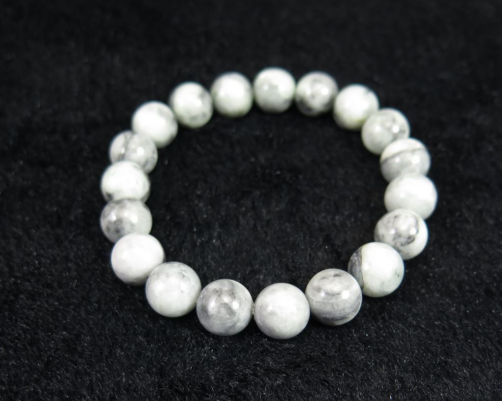 糸魚川翡翠 ひすい 炭黒緑 10mmブレスレット 36.1g　付