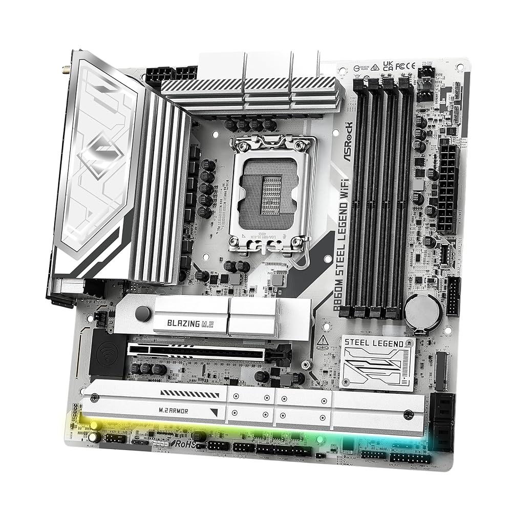 ASRock マザーボード B860M Steel Legend WiFi Intel CPU Core Ultra LGA1851 対応 B860M チップセット DDR5 Micro ATX マザーボード 正規代理店品 WWW_NOITHATQUANGTHANH_NET