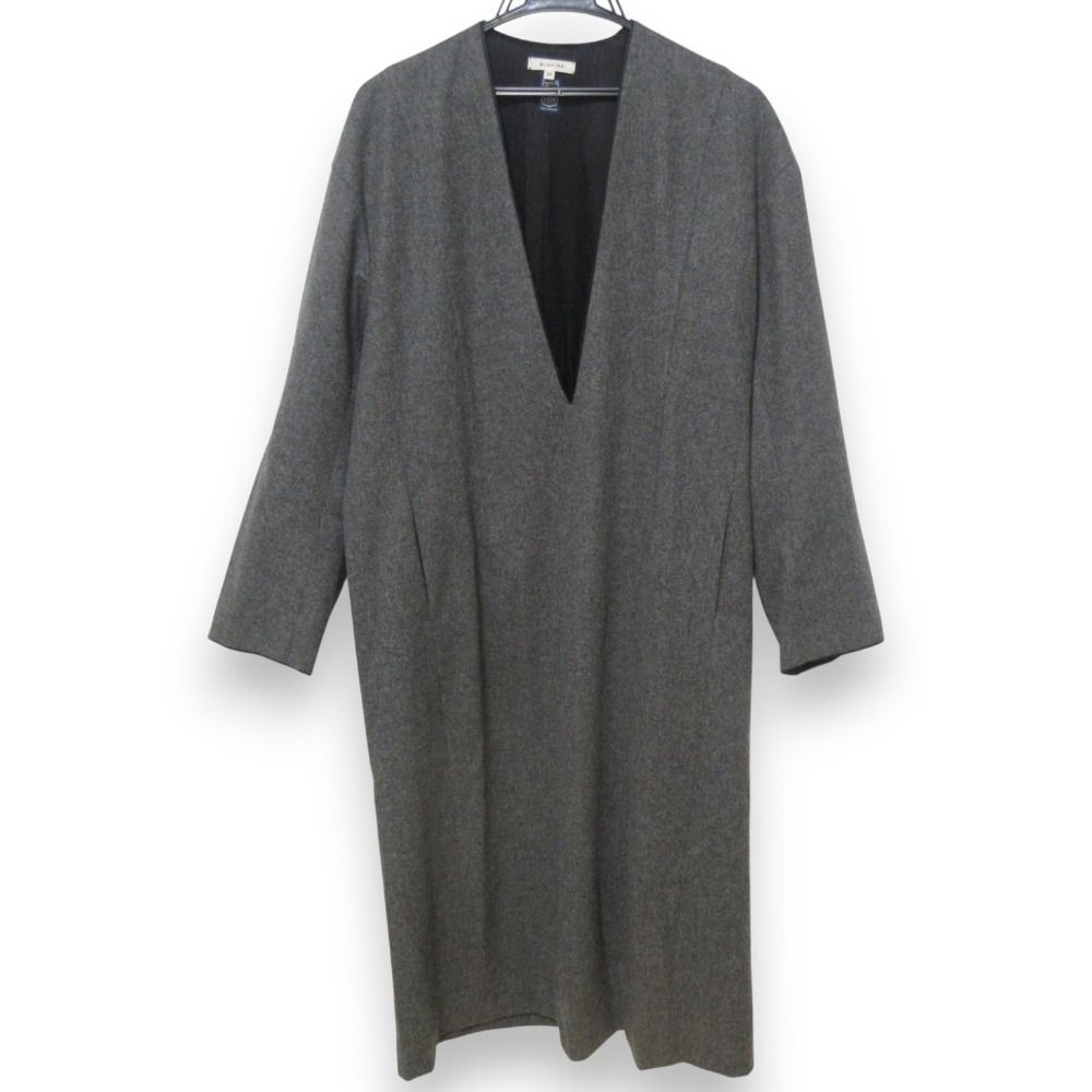 BLAMINK ブラミンク P WO VN LSL ウール Vネック 長袖 ロングドレス ワンピース 7926-299-0270 サイズ36 グレー レディース 古着