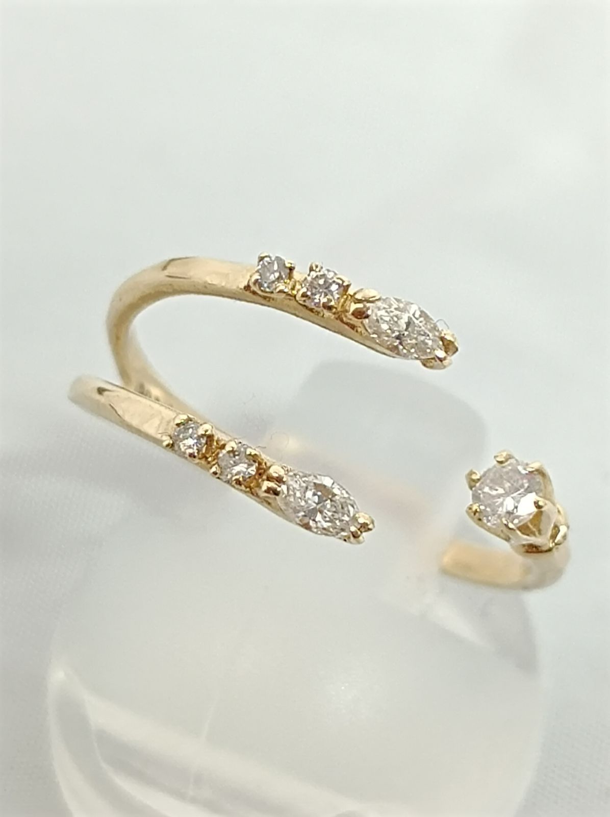 02】K10YG＆ダイヤ☆203jewelry Tale Ring Type3 15号【3813】 - メルカリ