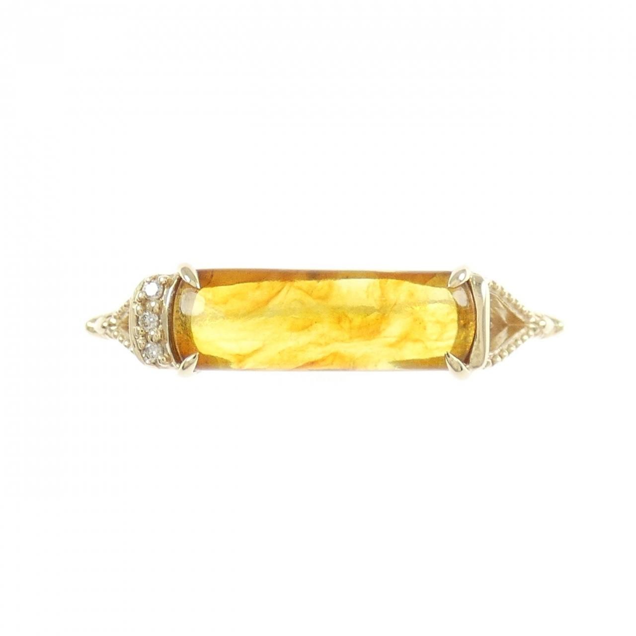 アガット 琥珀 リング アメタマアガット K10琥珀リング 11号 アメタマ