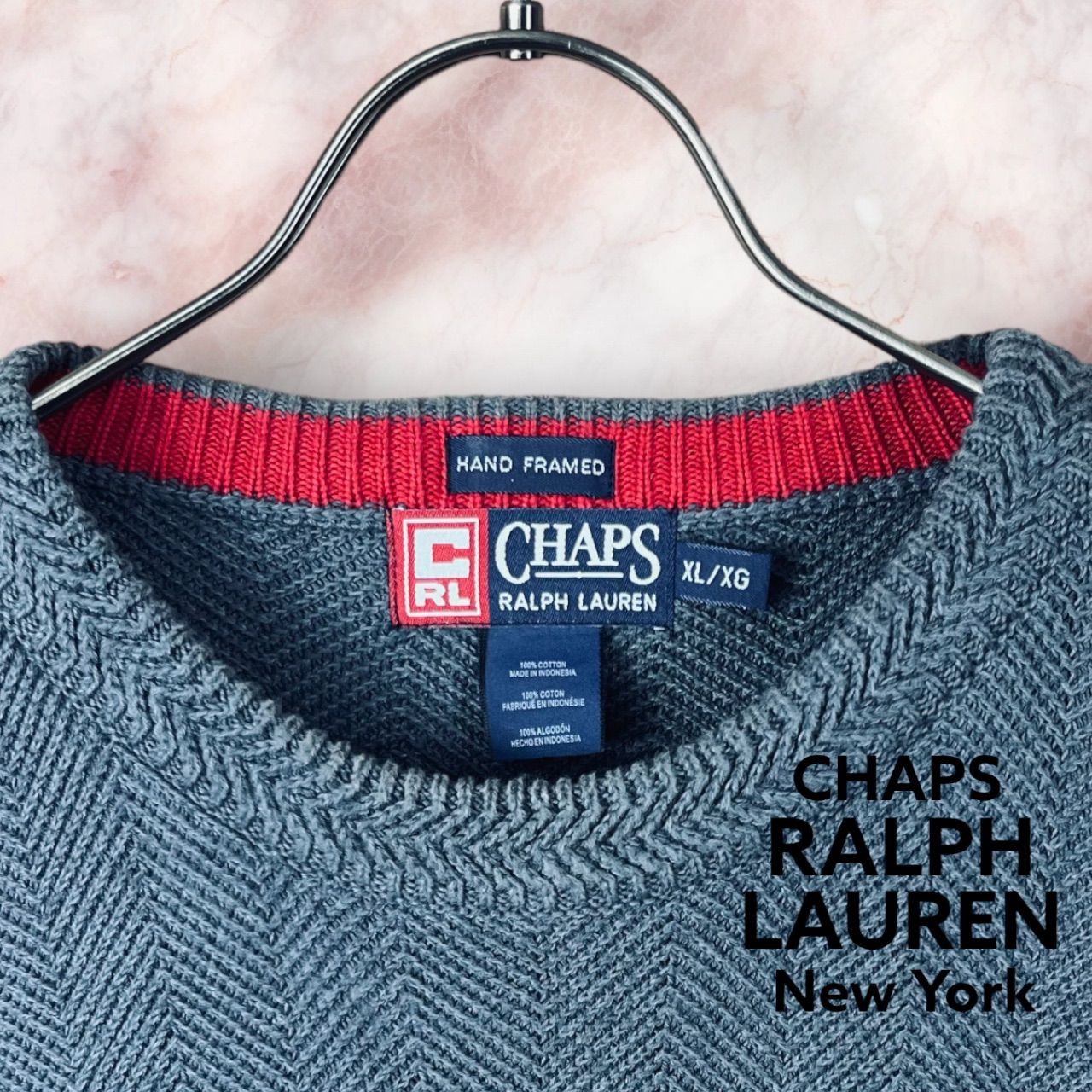 チャップス】ラルフローレン ヘリンボーン ニット セーター XL