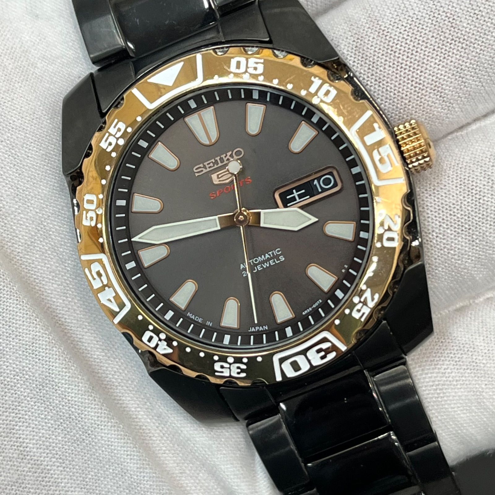美品】SEIKO 5 SPORTS セイコーファイブスポーツ 4R36 腕時計 裏 