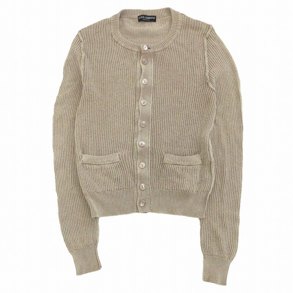 DOLCE & GABBANA ベージュ カーディガンニット DOLCE & GABBANA ベージュ カーディガン DOLCE&GABBANA ドルチェアンド