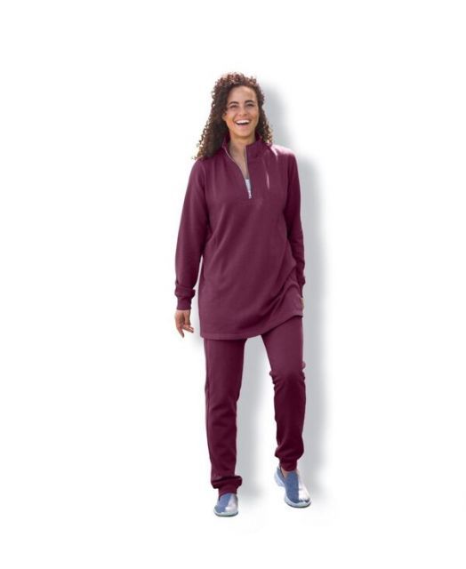 【送料無料】 ウーマン ウィズイン レディース パーカー・スウェット アウター Plus Size Within 2-Piece Fleece Sweatshirt Set Deep claret