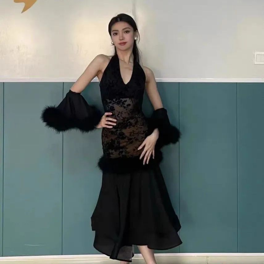 社交ダンスドレス モデンダンス衣装 スタンダード ブラック
