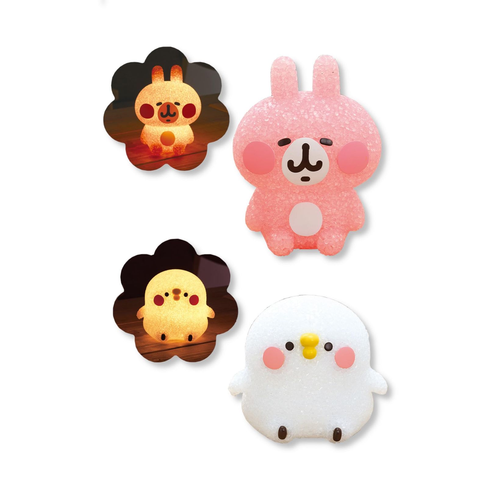 カナヘイの小動物 ゆるっとアミューズメント きらきらルームライト ピスケ＆うさぎ 2種セット