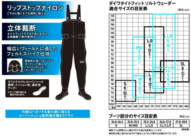 ダイワ SW-4503R-T タイトフィットソルトウェーダー ブラック LOサイズ