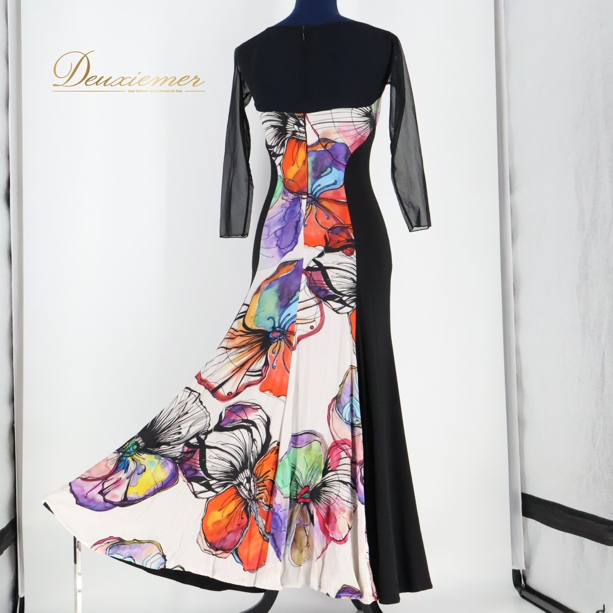 ジャンティ社交ダンス ドレス 花柄 ドレスM