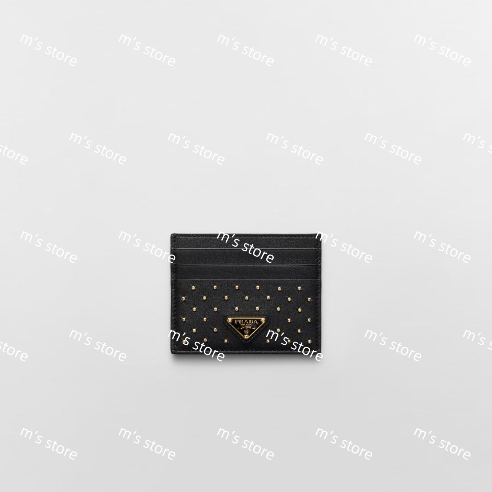 定価以下 PRADA プラダ スタッズドレザー カードケース カードホルダー ブラック