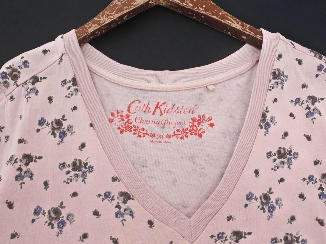 Cath Kidston キャスキッドソン Vネック 花柄 Tシャツ sizeM/ピンク