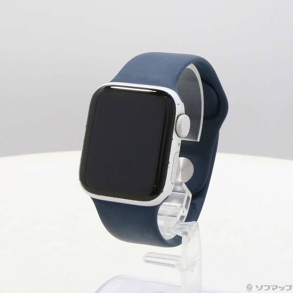 〔 品〕 Apple Watch SE 第1世代 GPS 40mm シルバーアルミニウムケース アビスブルースポーツバンド 297