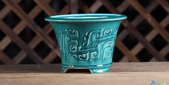 青花磁器の五色手描き風景図 盆栽鉢 植木鉢 小品盆栽鉢 大品盆栽鉢 青花磁器の五色手描き風景図 盆栽鉢 植木鉢 小品盆栽鉢 大品盆栽鉢
