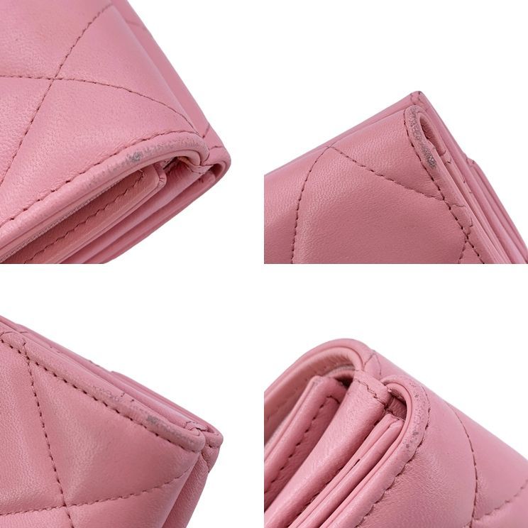 中古】 CHANEL シャネル 19 スモール フラップ ウォレット ピンク SV