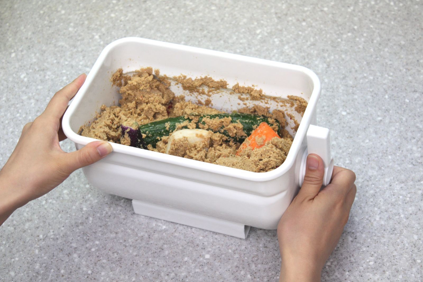 野菜があればすぐ作れますセット ハンドルかき混ぜ式ぬか漬け容器