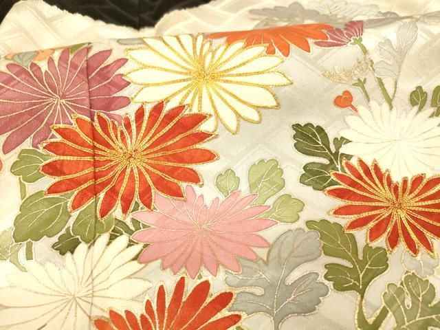 平和屋着物○豪華振袖 刺繍 枝垂れ桜 吉祥花丸文 暈し染め 金彩 正絹