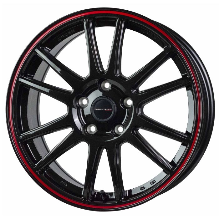 ホイール4本セット CROSS SPEED CR6 グロスガンメタ レッドライン 18インチ 8J 45 5H-114.3