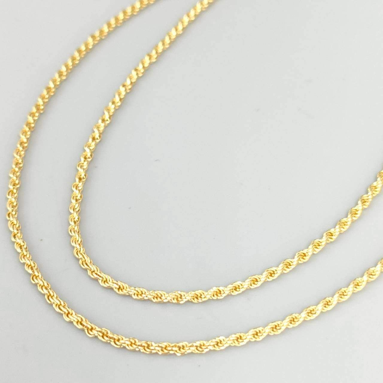 18金 K18 イタリー ロープチェーンネックレス 男女兼用 5.62g 51㎝ D191