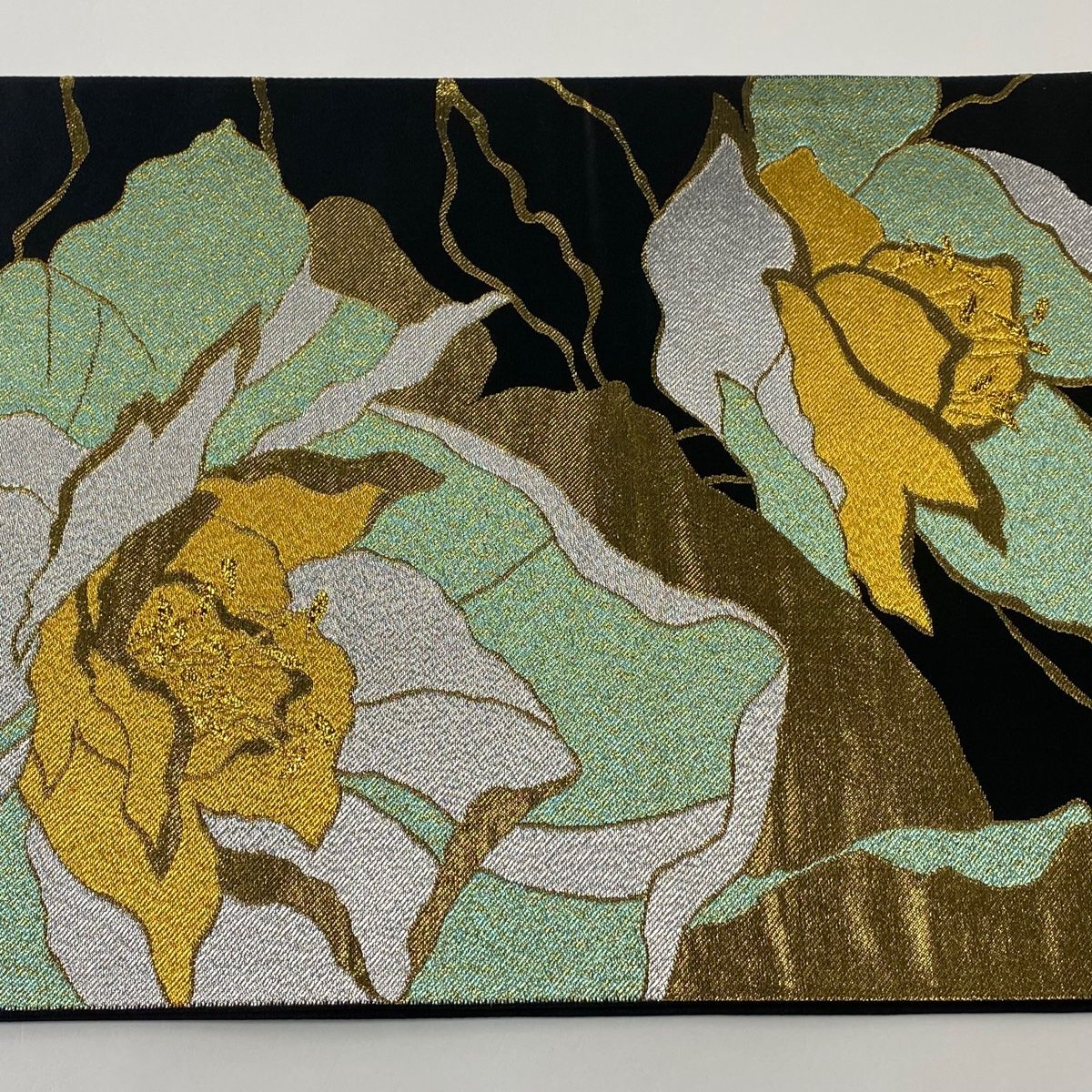 【美品】袋帯　六通　アンティーク　お花　OB018 美品】袋帯 六通 アンティーク お花 OB018