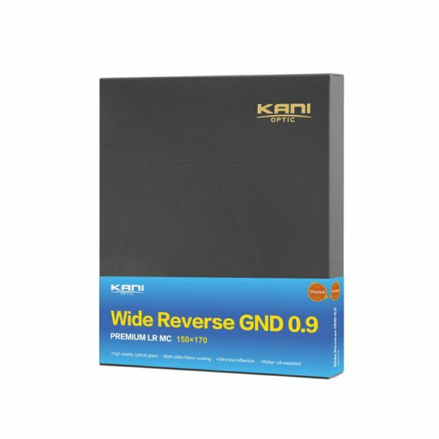 KANI 角型フィルター プレミアム ワイドリバースGND 0.9 150x170mm ハーフND8 減光効果 最大3絞り分 | レンズフィルター 角形