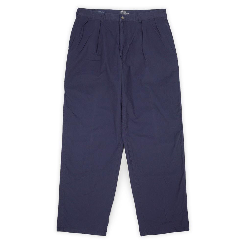 ポロラルフローレン POLO RALPH LAUREN 90s 2タック ポプリントラウザー MADE IN USA アメリカ製 CLASSIC GOLF PANT チノ ヴィンテージ 古着 パンツ ネイビー 紺 W36