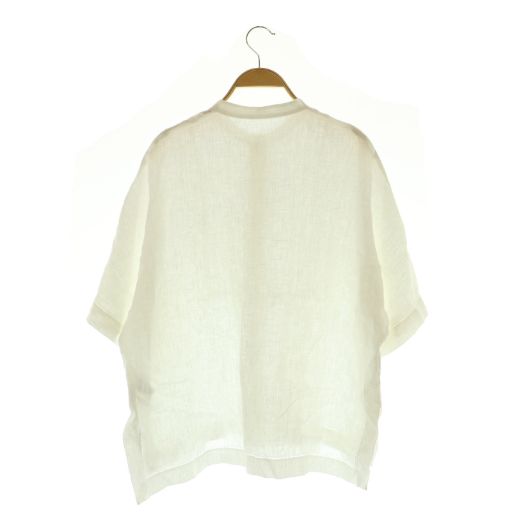 トゥモローランド collection 24 SS リネンエンブロイダリーブラウス シャツ 七分袖 バンド 36 ホワイト MY OS