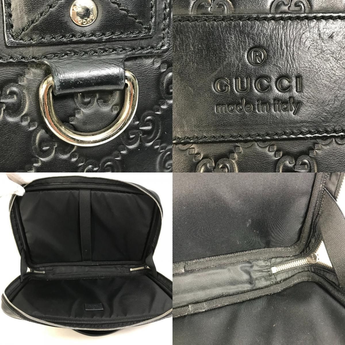 美品 GUCCI シマレザー ブリーフケース ビジネスハンドバッグ GUCCIビジネスバッグ シマレザーCC柄ブリーフケース 2way