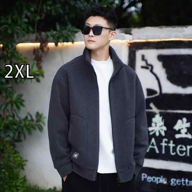 2XL 秋 冬 コーデ メンズ 用 服 シンプル ファッション オシャレ 大人 かっこいい 大きいサイズ ストリート 紳士服 ラムウール ジャケット アウター ダウン フリース 綿服