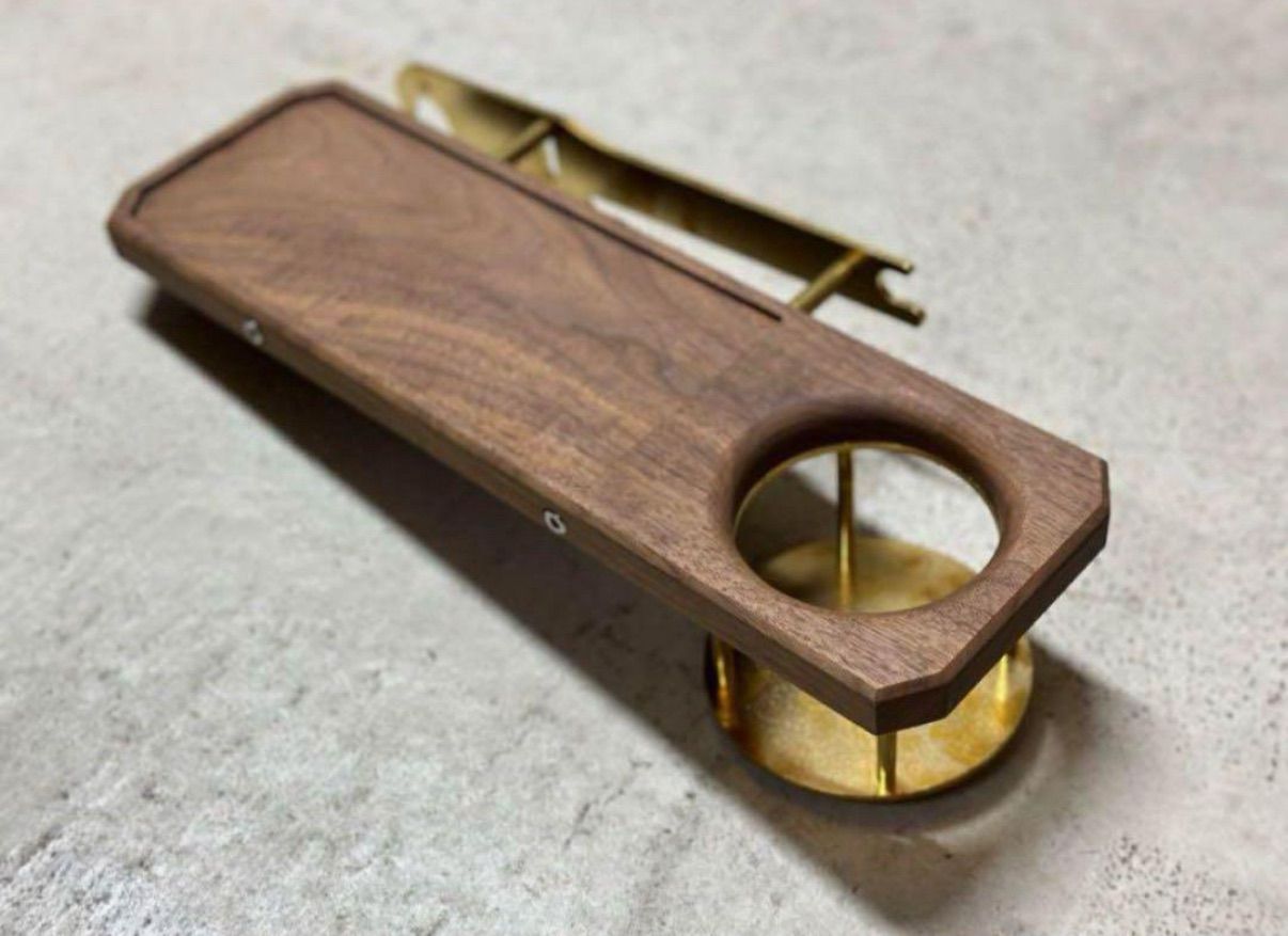 ウォルナット&真鍮　カーミットチェア　ドリンクホルダー カーミットチェア用ドリンクホルダー【ウォルナット】【真鍮】【送料