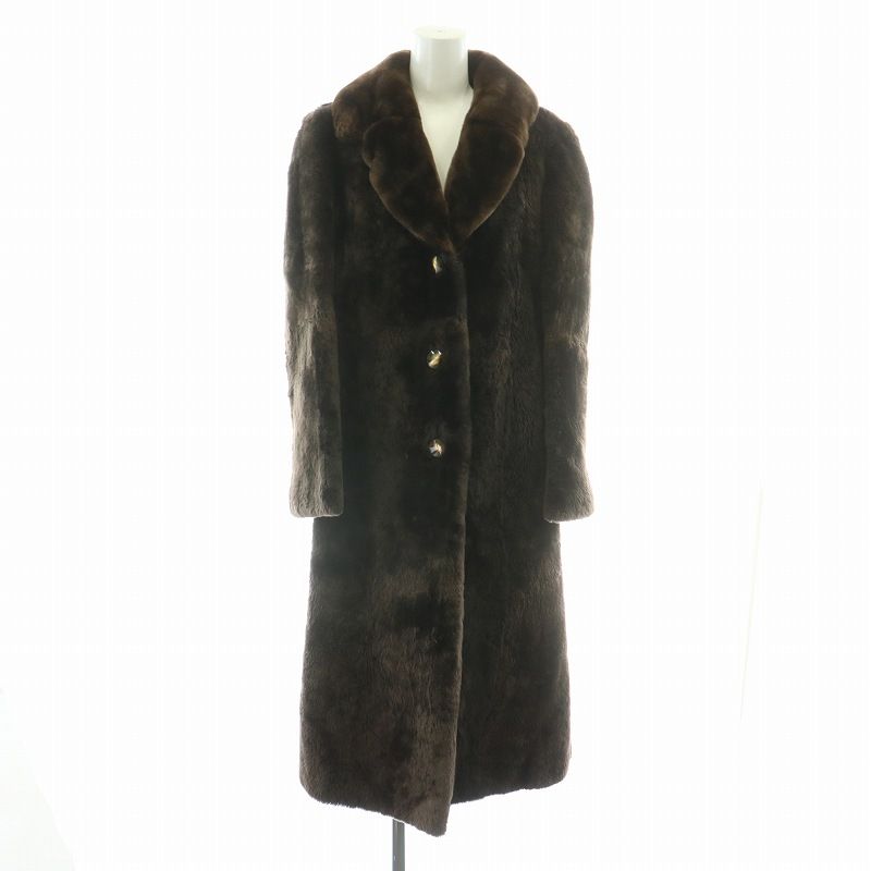 オズファー ファッション OS FUR FASHION シェアード ミンクファー コート 毛皮 ロング 茶 ブラウン |MW GY18