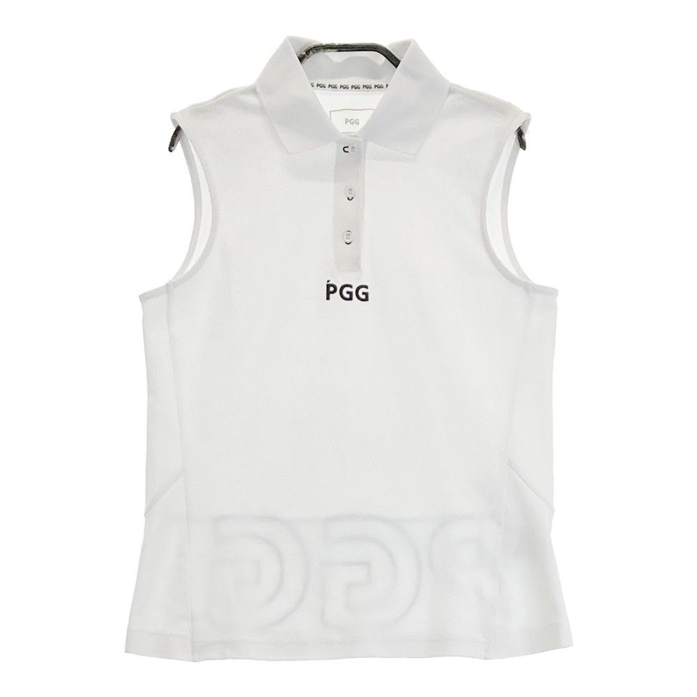 サイズ：0 PGG PEARLY GATES パーリーゲイツ 2022年モデル ノースリーブポロシャツ  ホワイト系 [240101257998]# ゴルフウェア レディース ストスト