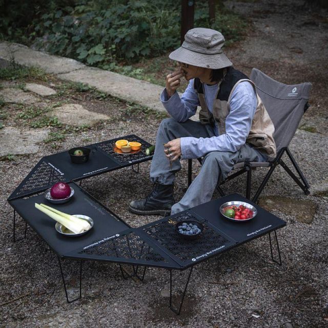 フィールドラック 天板 連結 黒 三角コーナー コーナー 囲炉裏