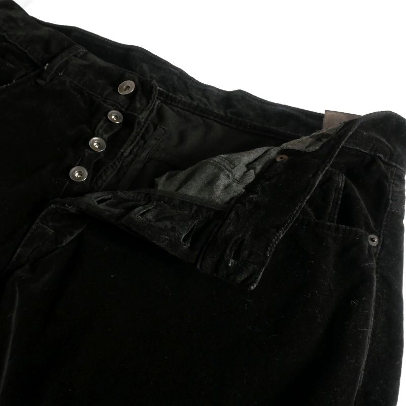 ダークシャドウ DRKSHDW カットオフ ベロアパンツ 36 ブラック 黒