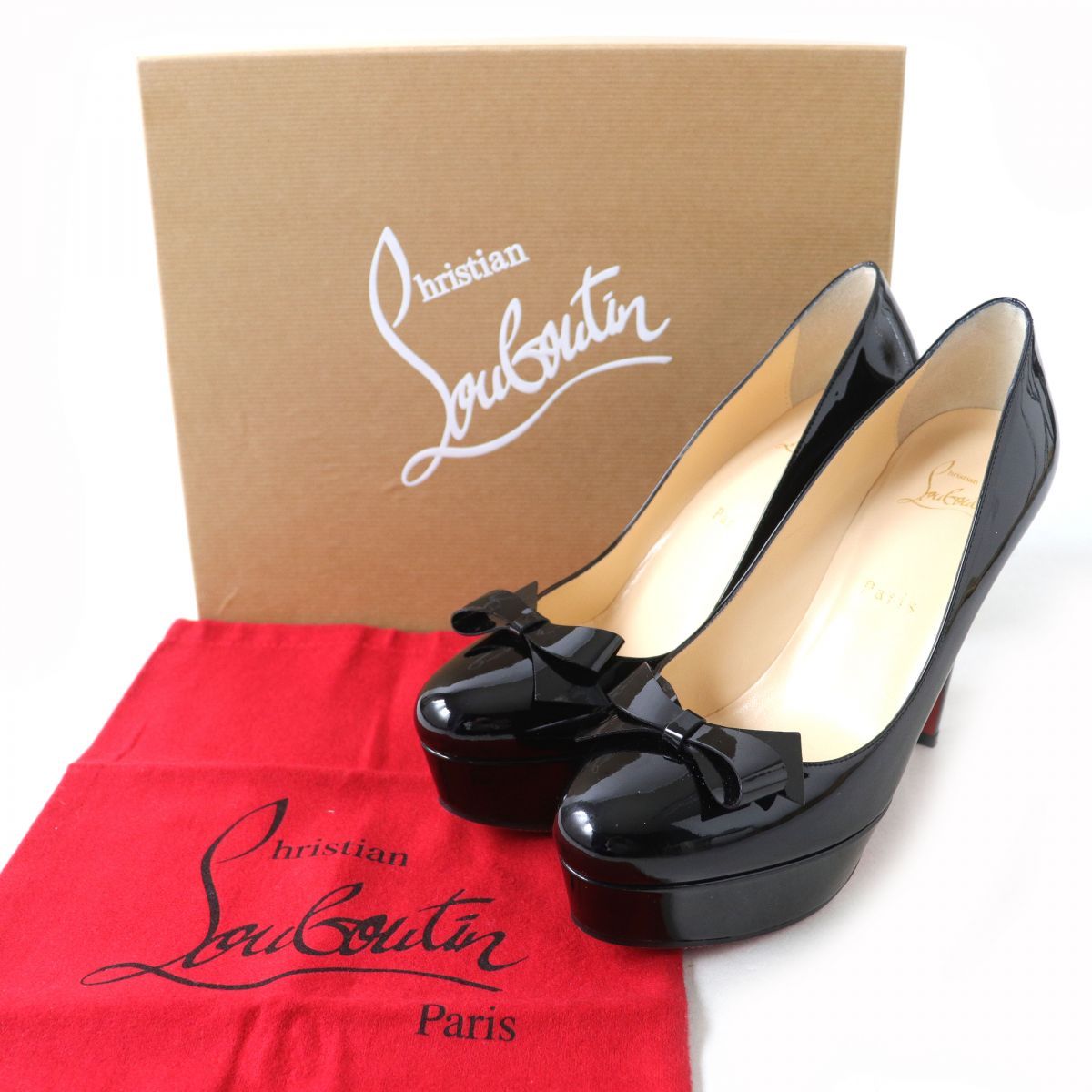 超目玉】 【極美品】CHRISTIAN LOUBOUTIN☆エナメルパンプス☆24.5