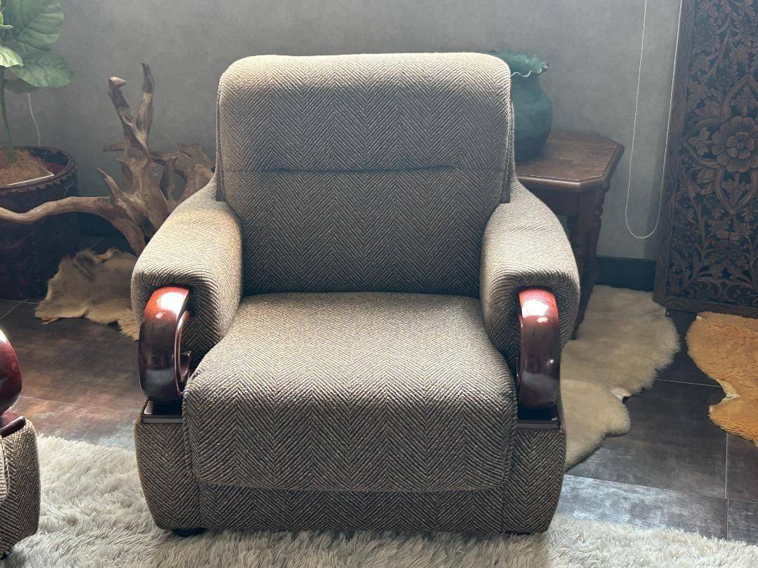 レトロヴィンテージミッドセンチュリー一人用アームソファ2脚 IR