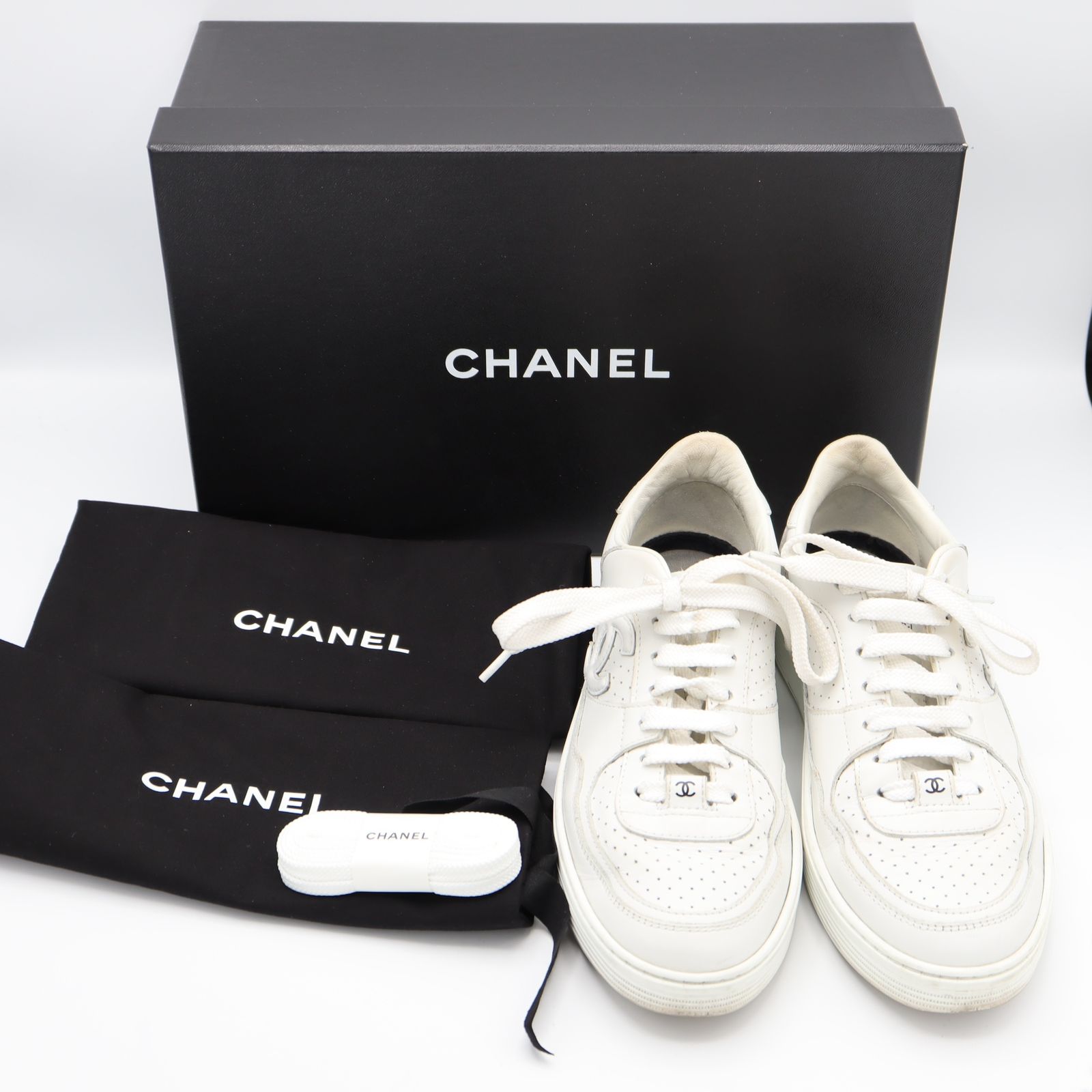 CHANEL シャネル G45079 スニーカー ココマーク 38サイズ