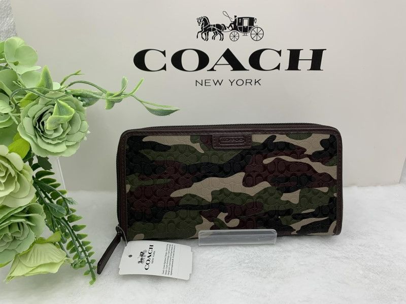 コーチ 長財布 COACH 財布 カモフラージュ 迷彩 プレゼント シグネチャー ロング ジップ 新品 未使用 ファッション F74546 A150Z-25