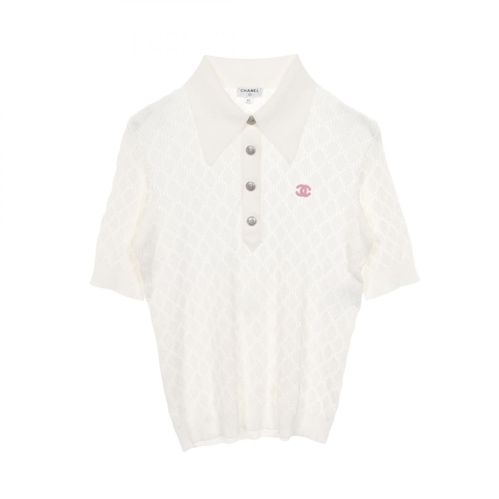 シャネル CHANEL ポロシャツ ココマーク コットン ニットポロシャツ レディース Used A