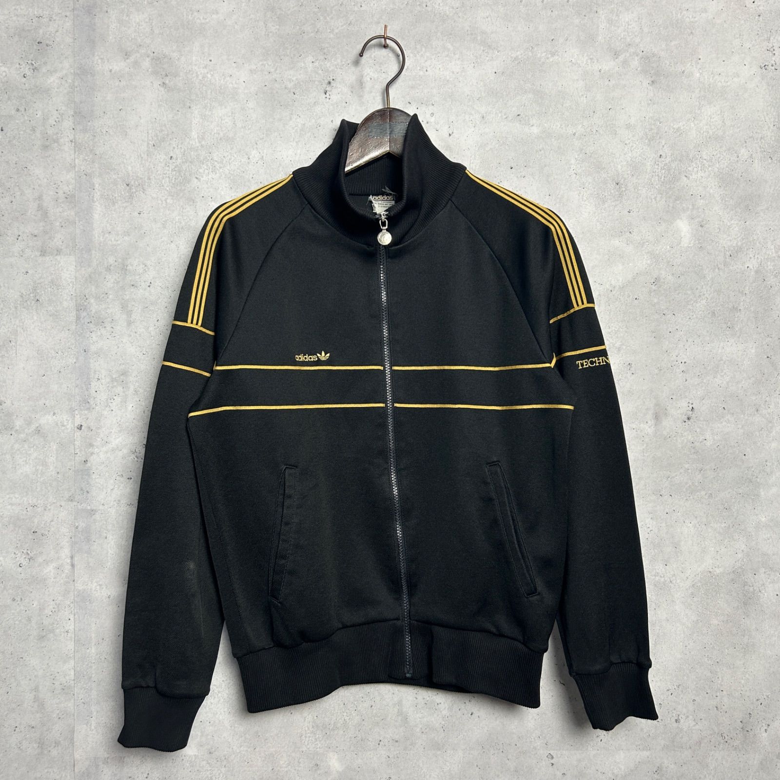 80s adidas アディダス デサント製 トラックジャケット ブラック 古着 