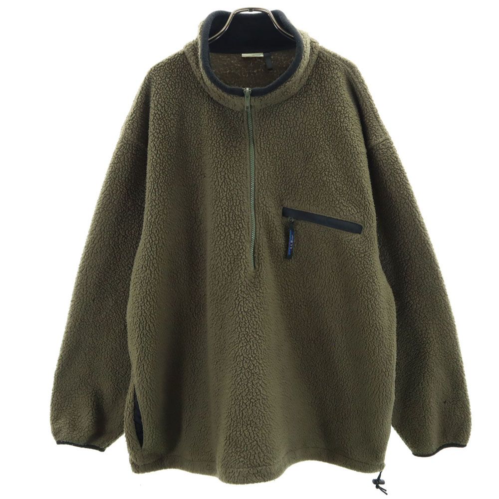 エルエルビーン 80s ヴィンテージ ハーフジップ フリースジャケット カーキ L.L.Bean ボア プルオーバー アウトドア メンズ