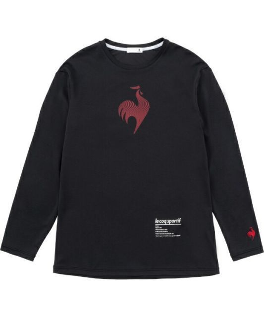 le coq sportif ルコック 長袖プラクティスシャツ ブラック O QTMWJB01 BK | 衣類 服 ウエア トップス シャツ 長袖 ロングスリーブ はっ水 ムレにくい プラクティスシャツ 練習 テニス ソフトテニス 