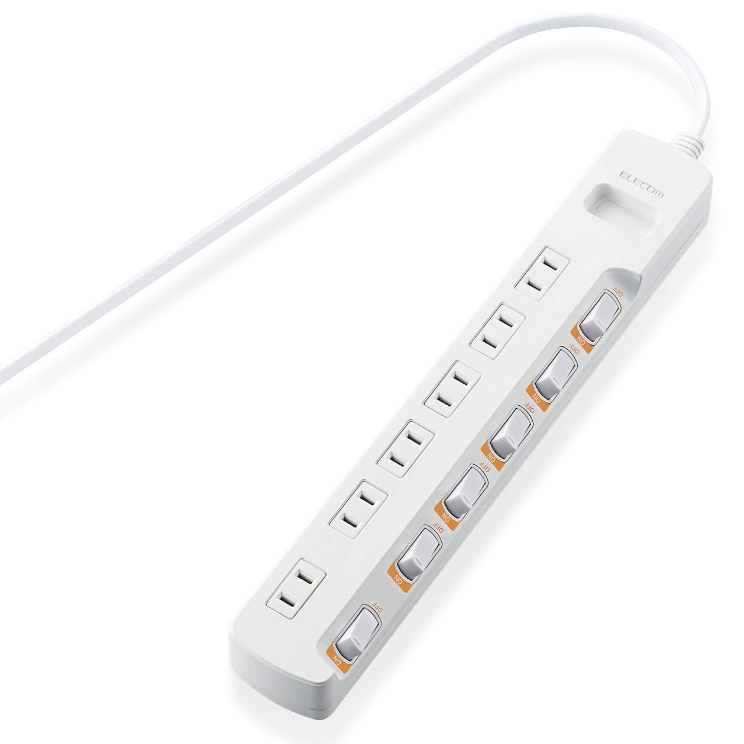 新品 エレコム 電源タップ 雷ガード 光らない個別スイッチ スイングプラグ 6個口 5m ホワイト T-K5B-2650WH