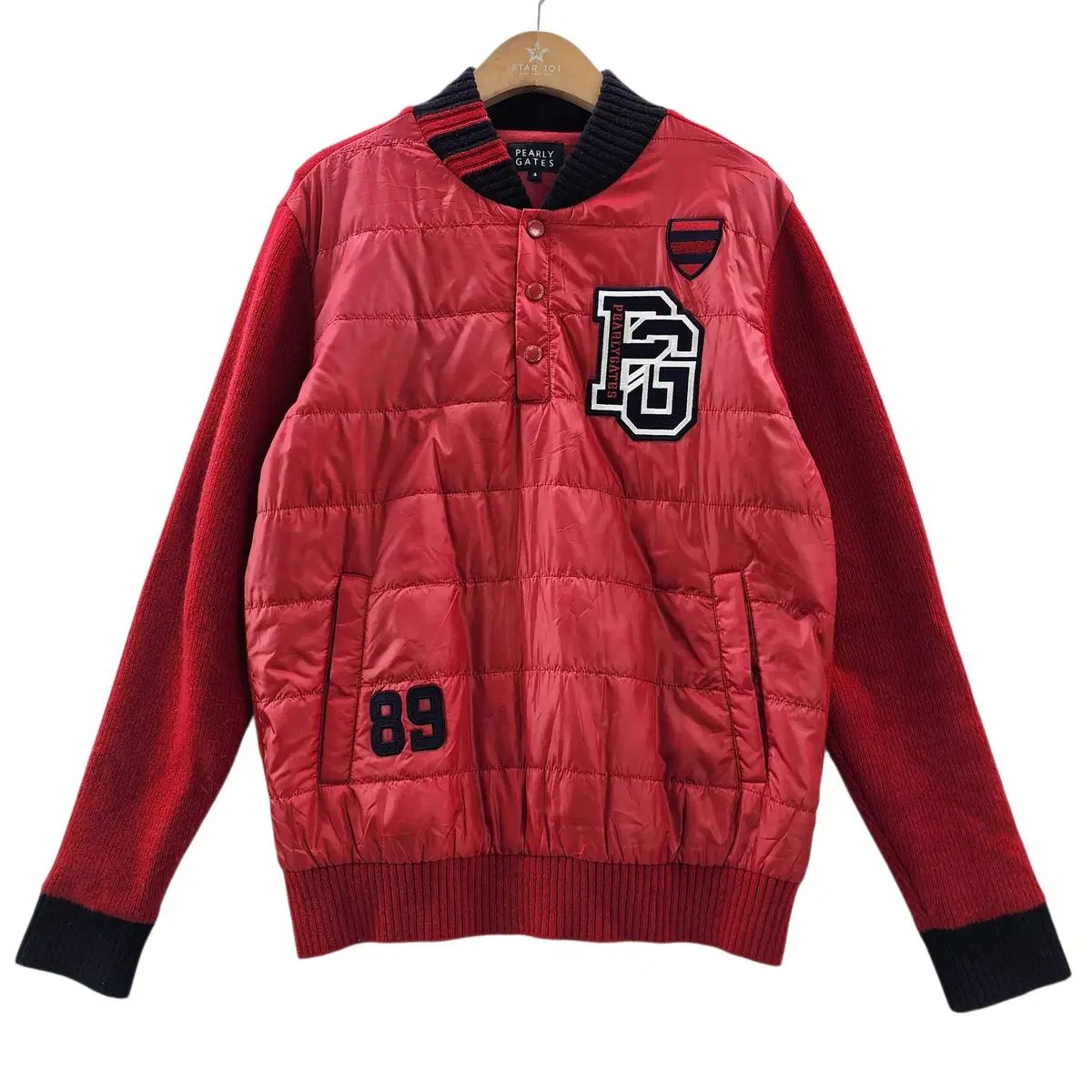 95 パーリーゲイツ ゴルフウェア 防風 ボタン ハーフジップ