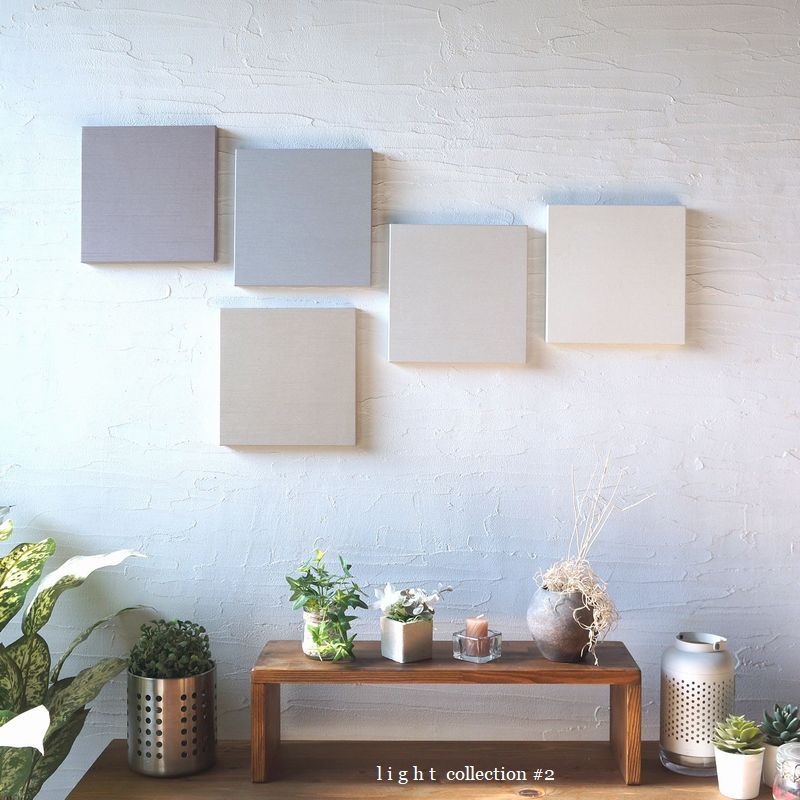 褪せ感が心地いい ファブリックパネル 無地 フル セット アートパネル シンプル light 20×20cm 小さい SS カフェ 店舗