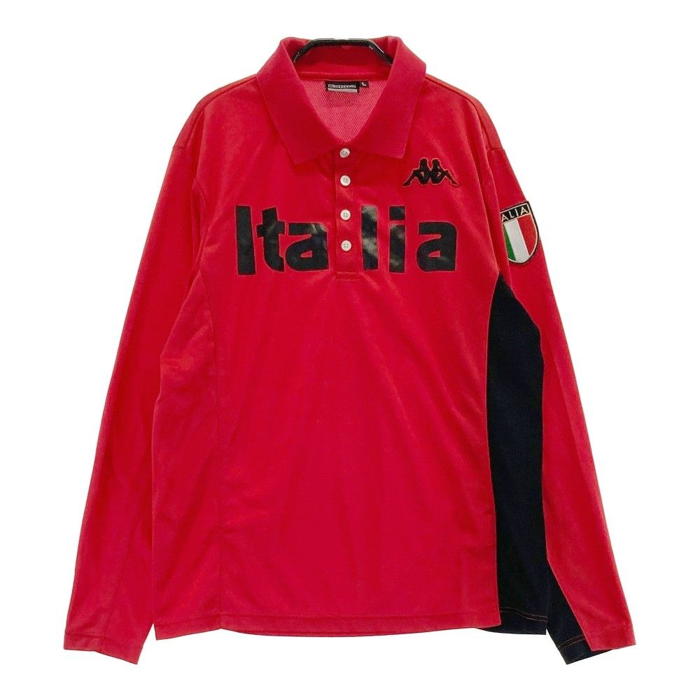 サイズ：L KAPPA GOLF カッパゴルフ  長袖ポロシャツ  レッド系 [240101377255]# ゴルフウェア メンズ ストスト