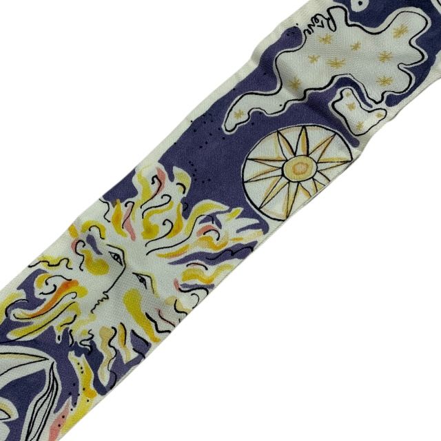 Christian Dior ミッツァ　スカーフ　オブリーク柄　ネイビー系 新品タグ付き】 DIOR ミッツァ ディオール ネイビーブルー Christian