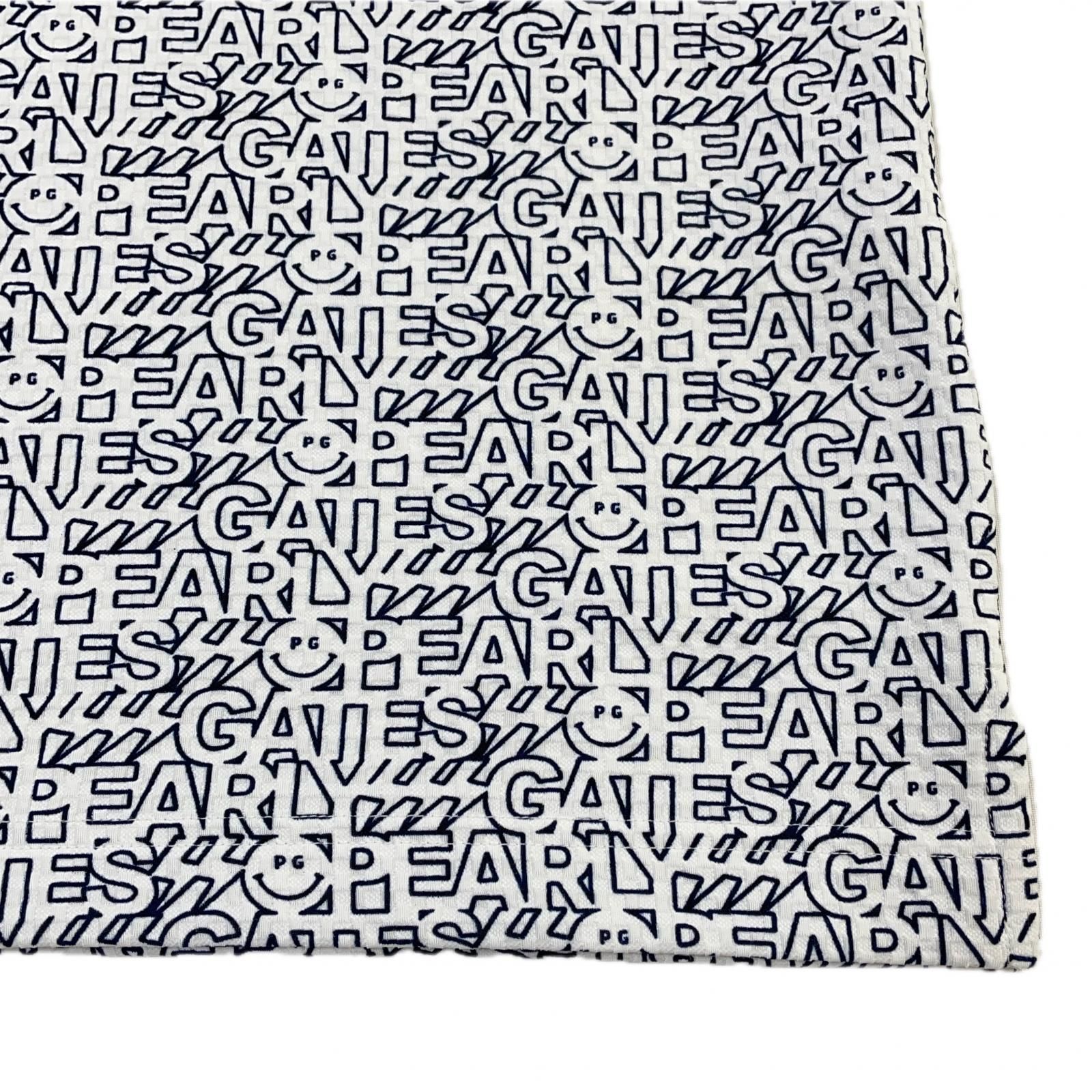 おまけ リバレイ メンズ パーリーゲイツ PEARLY GATES 半袖ポロシャツ 6 LL 白 ニコちゃん柄 サッカー生地 総柄