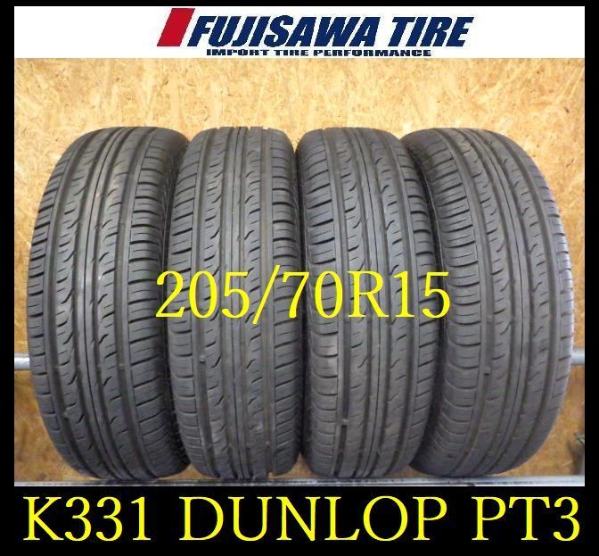 K331 送料無料◆2025年製造 約8.5部山◆DUNLOP GRANDTREK PT3◆205|70R15◆4本