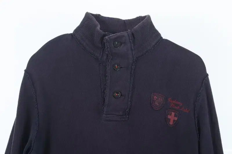 バーバリー MEN - L コットン半ボタン ピグメント ウォッシュ 長袖 ニット トップス